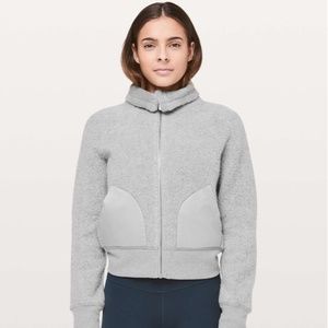 Lululemon So Sherpa Jacket Heathered Gray Size 4